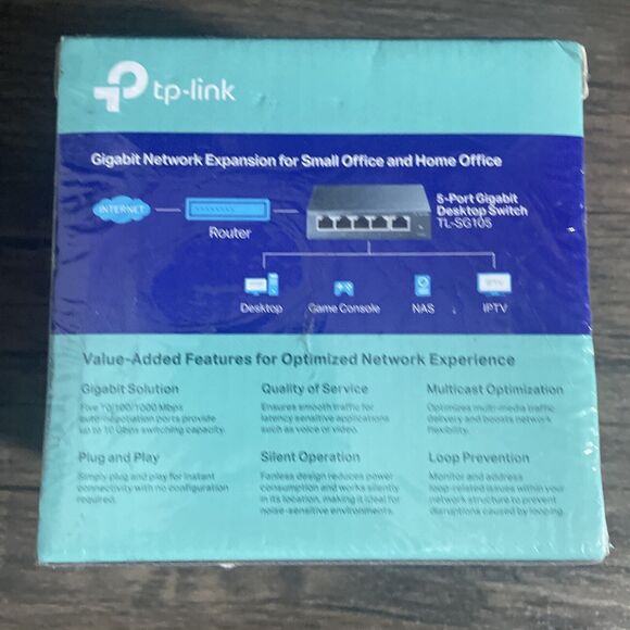 TP-Link TL-SG105 5-Port Gigabit Ethernet 1000Mbps Desktop Switch - NEW SEALED - Picture 8 of 9